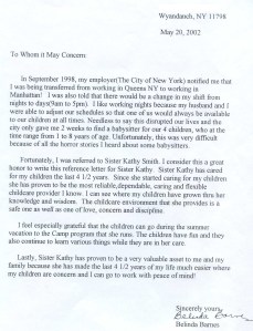 Letter - Belinda B (No ID)