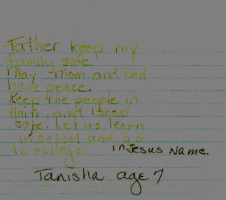 Prayer Letter - Tanisha